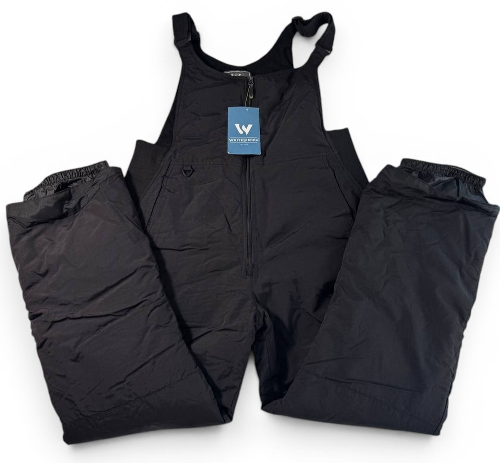 White Sierra Toboggan Insulated Bib Snow Pants Men's Large Black NWT